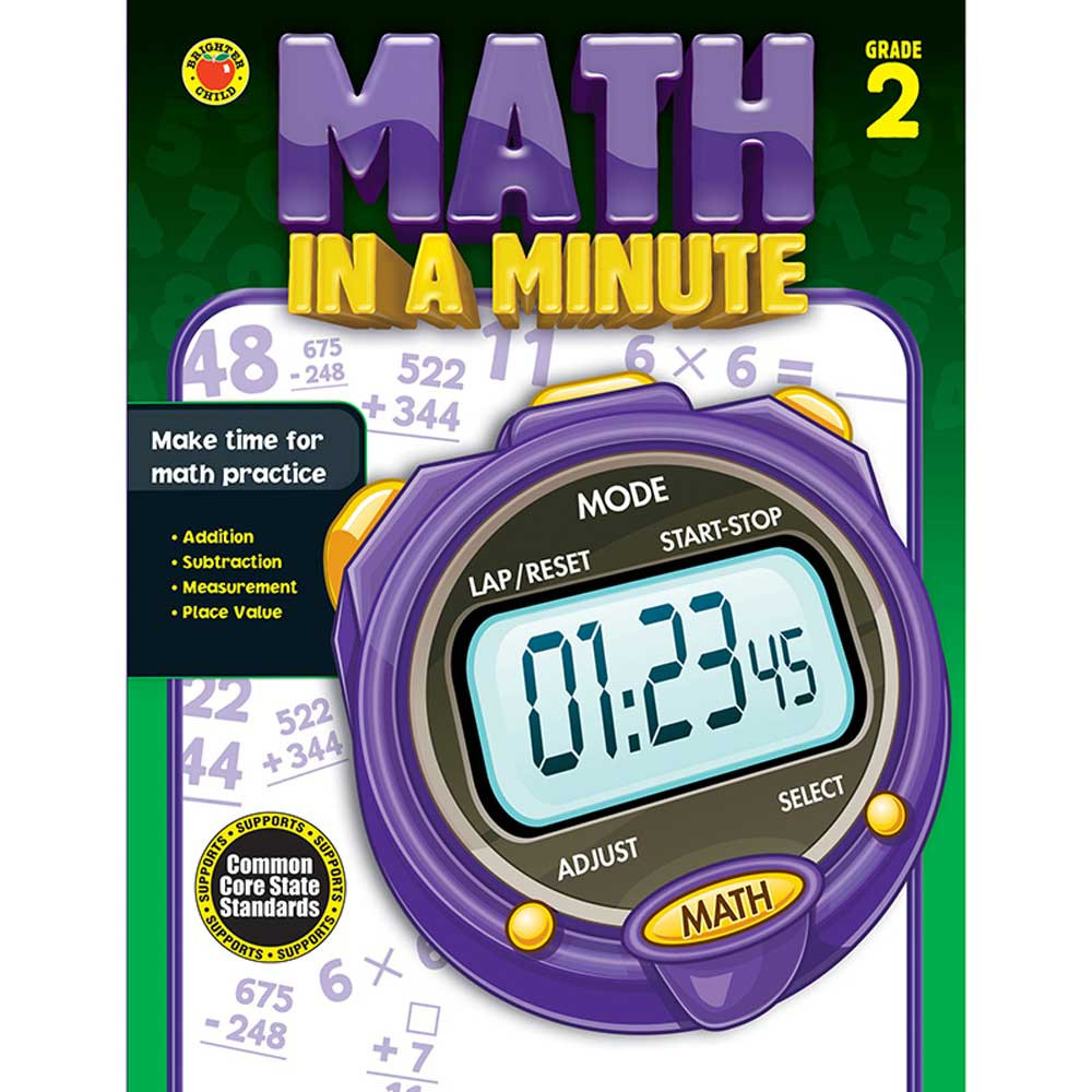 CD-704437 - Math In A Minute Book Gr 2 in Activity Books