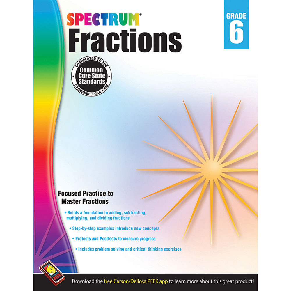 CD-704513 - Spectrum Gr6 Fractions Workbook in Fractions & Decimals