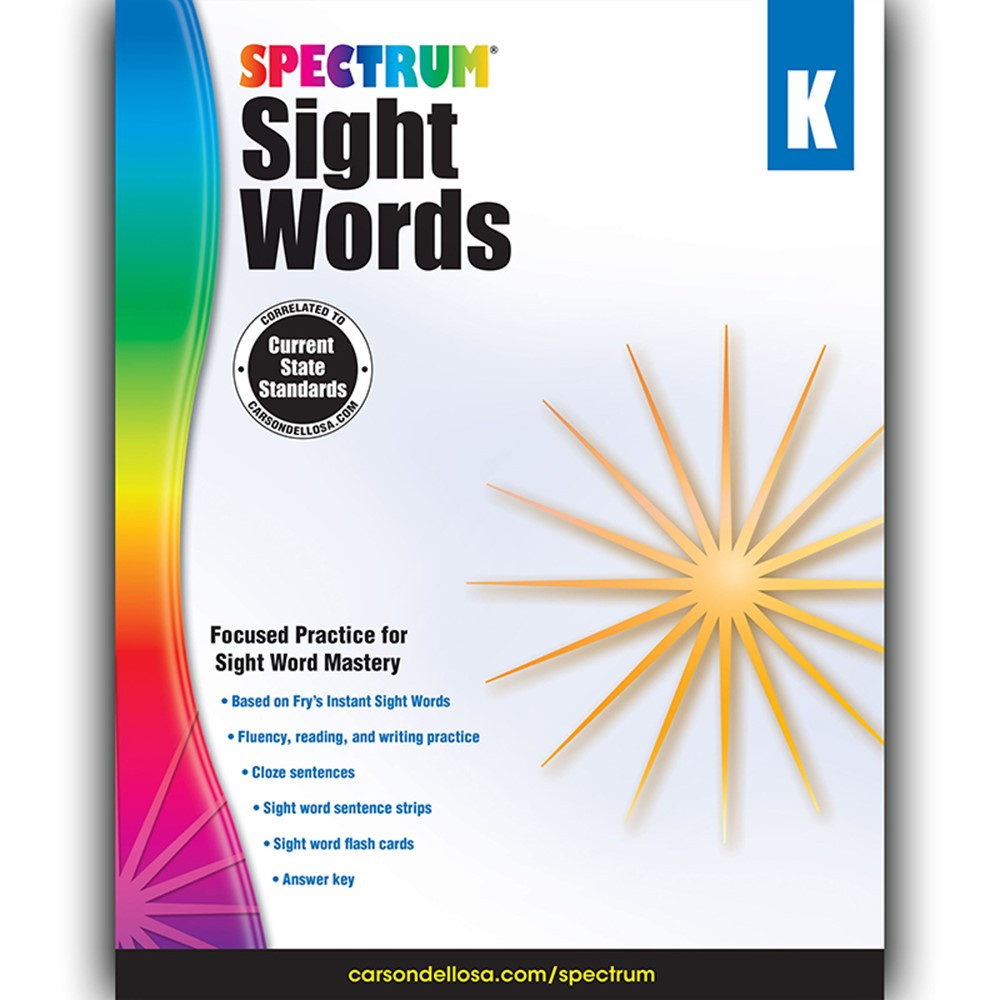 CD-704614 - Spectrum Sight Words Gr K in Sight Words