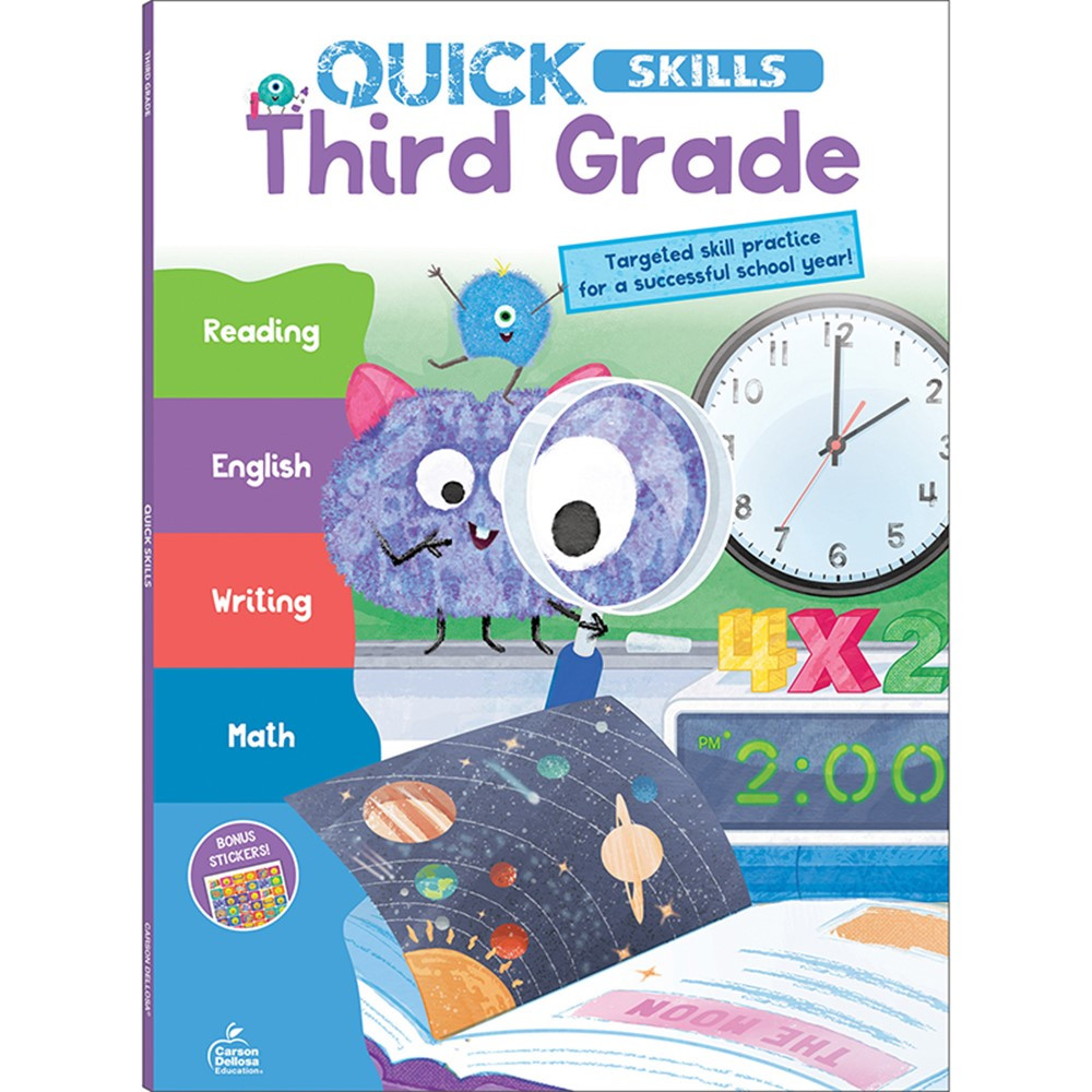 Quick Skills Third Grade Workbook - CD-705482 | Carson Dellosa Education | Skill Builders