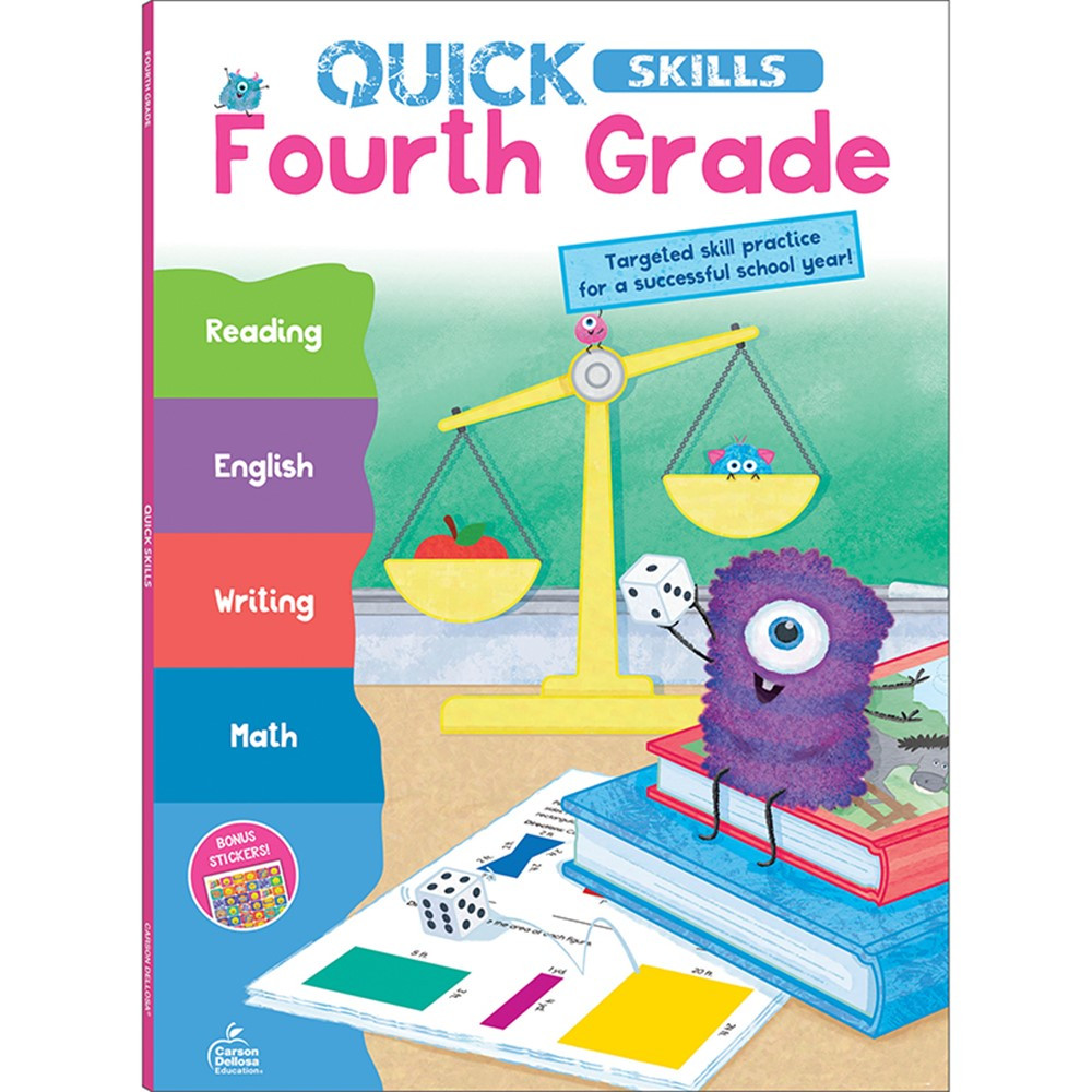 Quick Skills Fourth Grade Workbook - CD-705483 | Carson Dellosa Education | Skill Builders