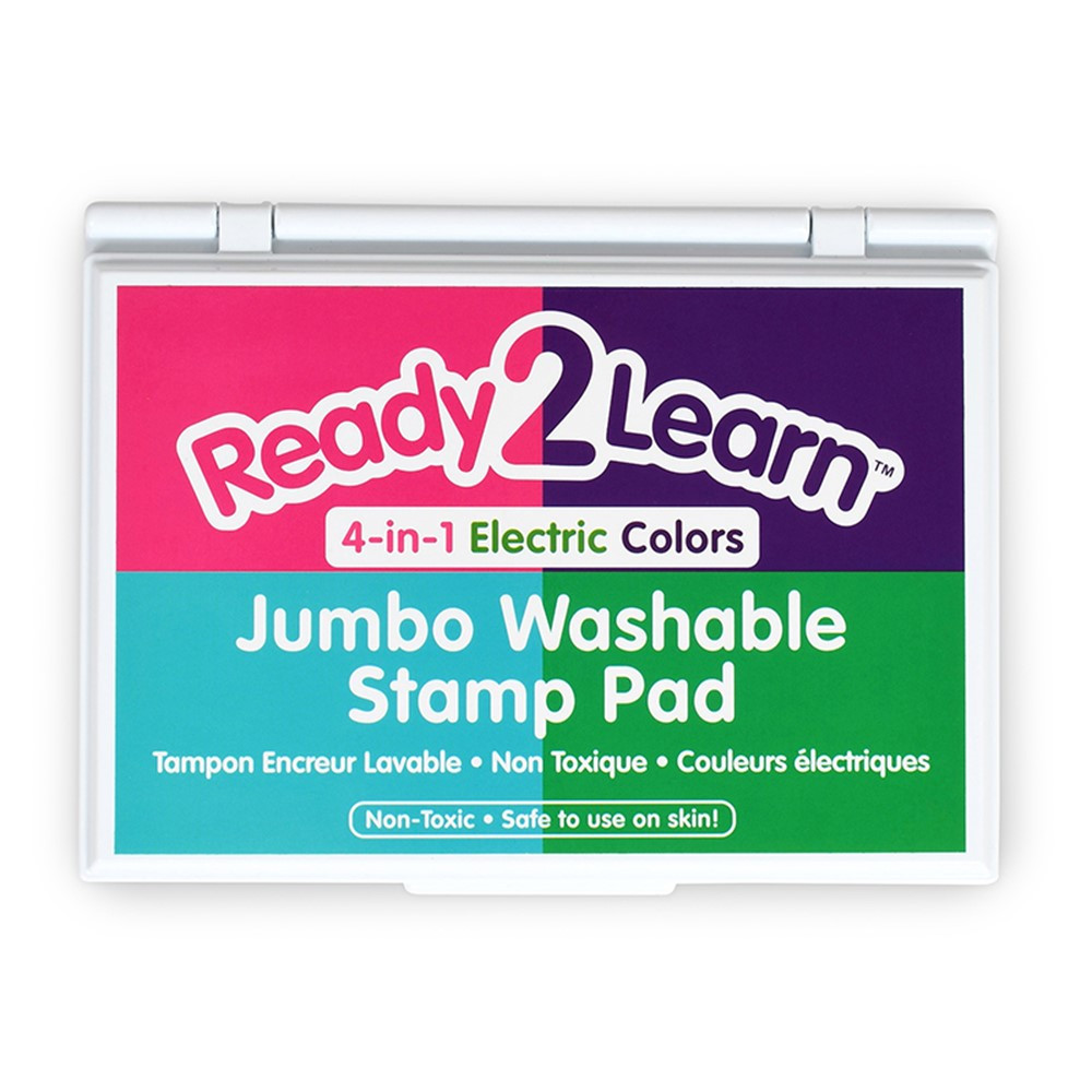 Jumbo Washable Stamp Pad - 4-in-1 Electric Colors - CE-10052 | Learning Advantage | Stamps & Stamp Pads