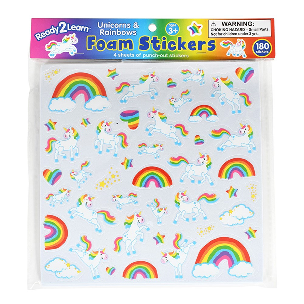 Foam Stickers - Unicorns and Rainbows - Pack of 180 - CE-10086 | Learning Advantage | Stickers