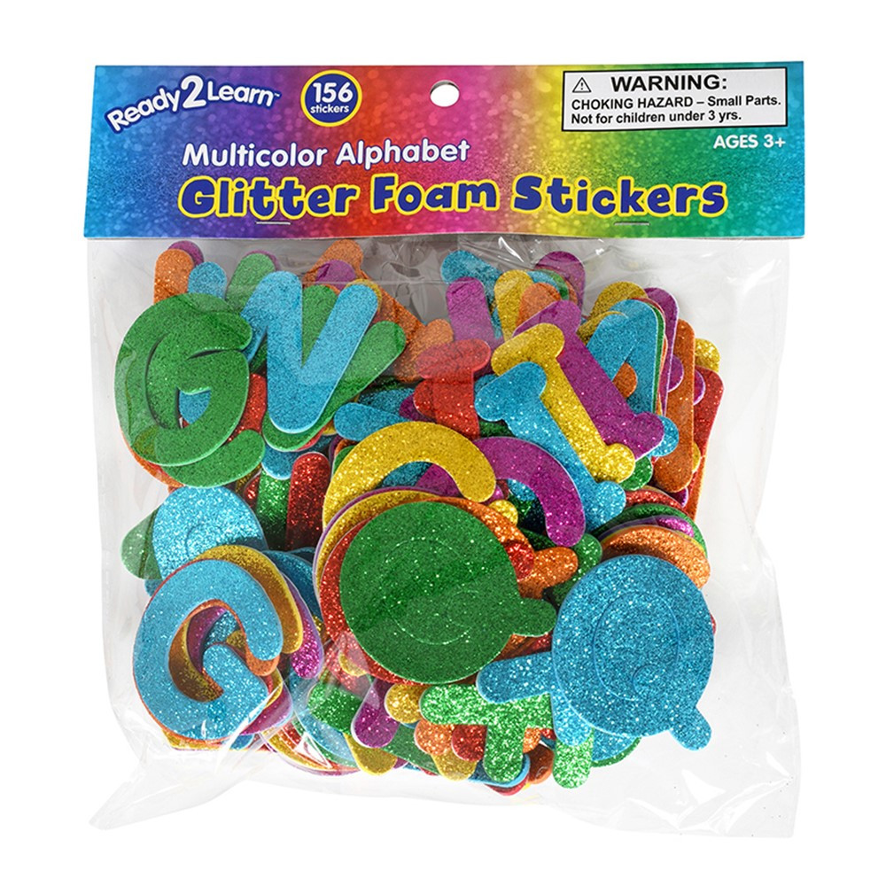 Glitter Foam Stickers - Alphabet - Multicolor - Pack of 156 - CE-10098 | Learning Advantage | Stickers