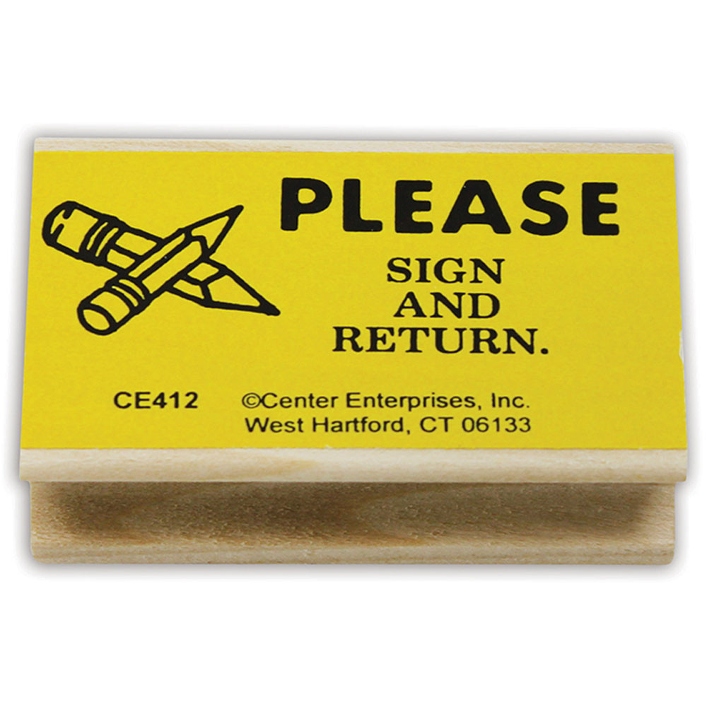 CE-412 - Stamp Please Sign And Return in Stamps & Stamp Pads