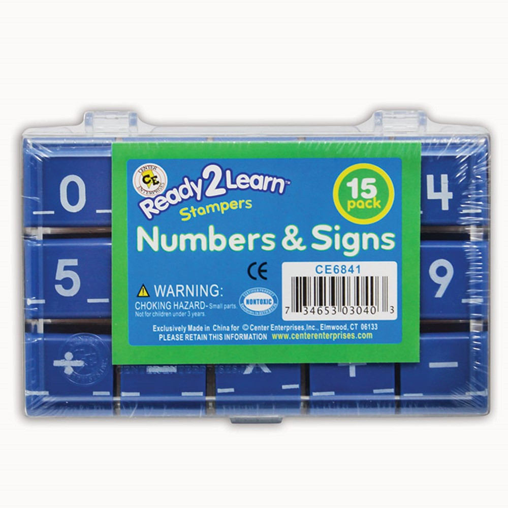 CE-6841 - Manuscript Numbers Stamp Set 1 Numbers & Signs in Stamps & Stamp Pads