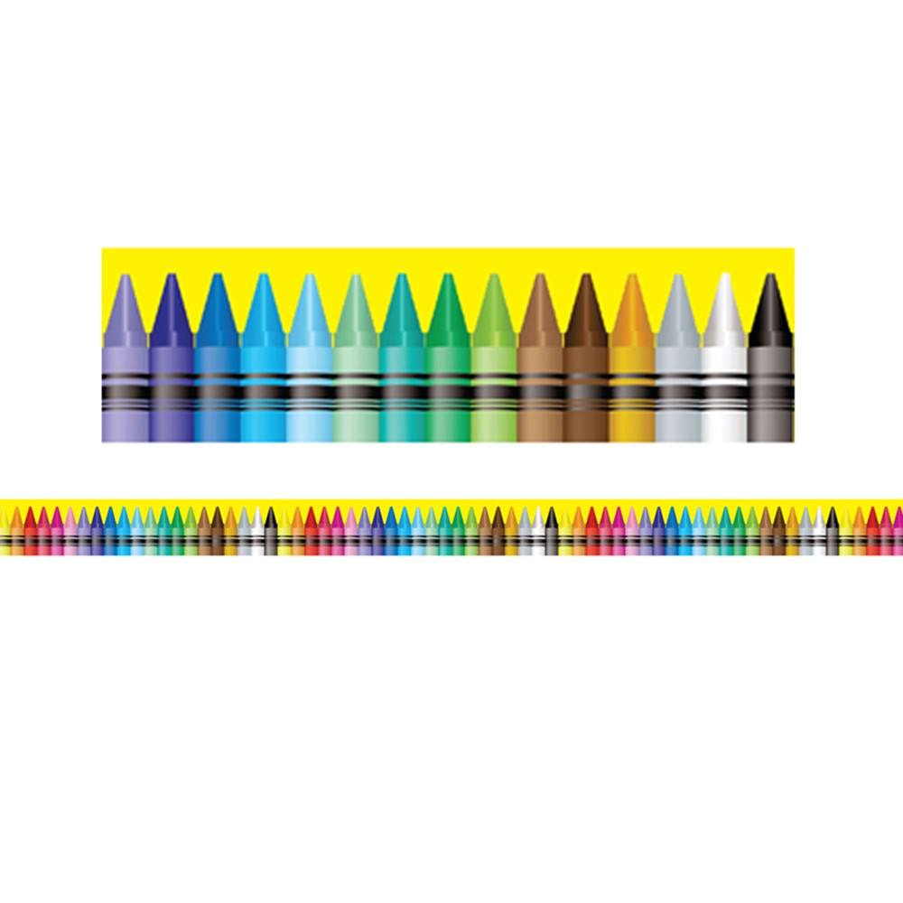 Borders/Trims, Magnetic, Rectangle Cut - 1-1/2" x 24", Crayon Theme, 12/Bag - CHL28106 | Charles Leonard | Border/Trimmer