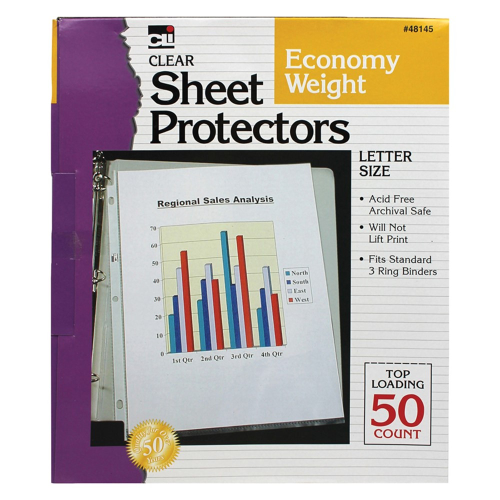 CHL48145 - Top Loading Sheet Protectors Clear in Sheet Protectors