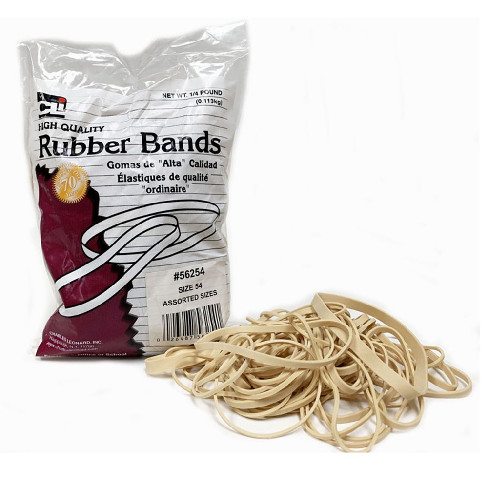 Rubber Bands - High Qual. - #54 (Assorted) -1/4 Lb bag - CHL56254 | Charles Leonard | Mailroom