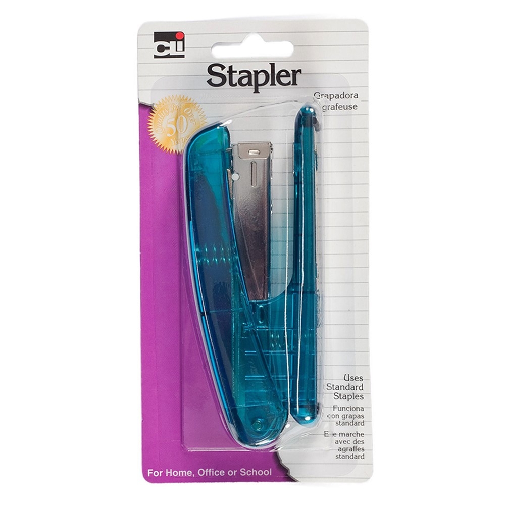 Stapler - Plastic - Half Strip - Transparent Assorted Colors - 1/Cd - CHL82028 | Charles Leonard | Staplers & Accessories