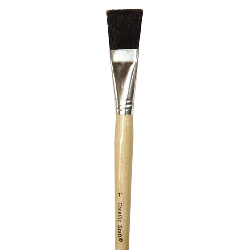 CK-5938 - Black Bristle Easel Brush 6-Set 1 W X 1 1/2 L in Paint Brushes