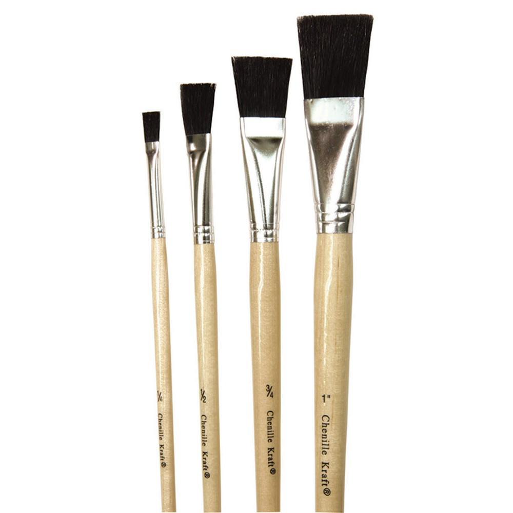 CK-5939 - Black Bristle Easel Brush 1 Each 1/4 1/2 3/4 in Paint Brushes