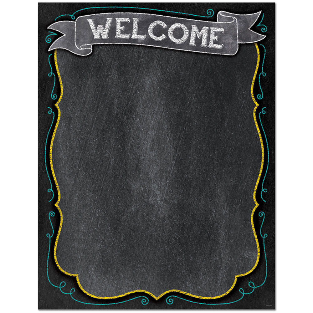 CTP1018 - Welcome Chart - Chalk in Classroom Theme