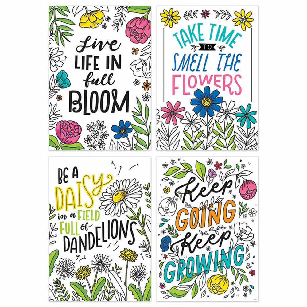 Bright Blooms Inspire U 4-Poster Pack - CTP10686 | Creative Teaching Press | Motivational