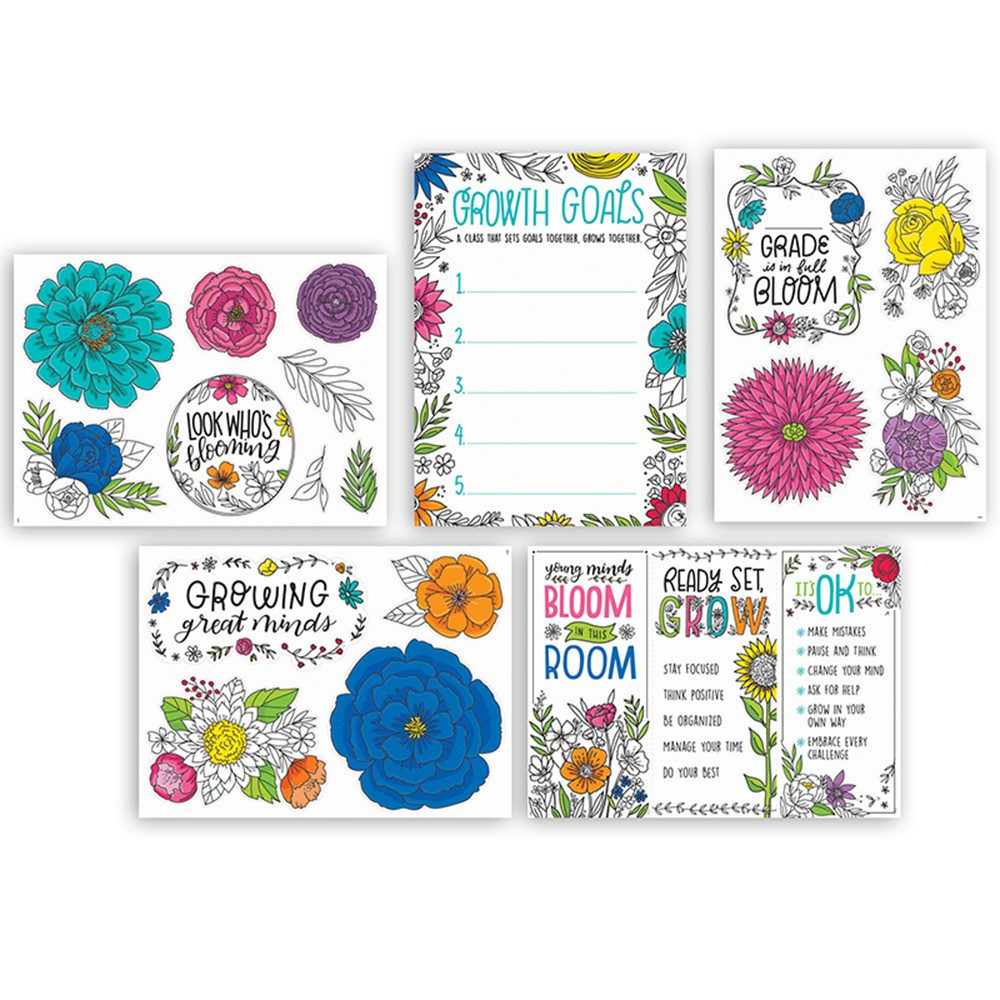 Bright Blooms Blooming Minds Bulletin Board Set - CTP10690 | Creative Teaching Press | Classroom Theme
