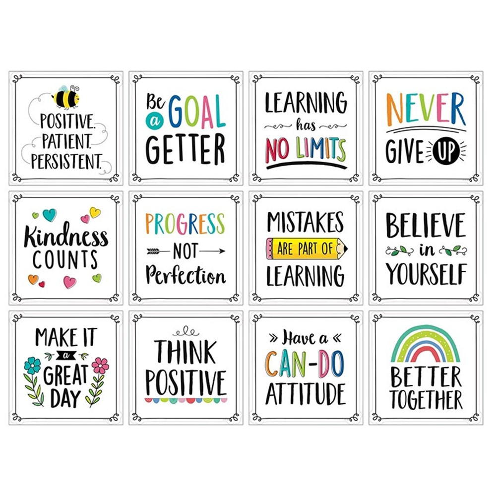 Positive Mindset 10" Designer Cut-Outs, Pack of 12 - CTP10815 | Creative Teaching Press