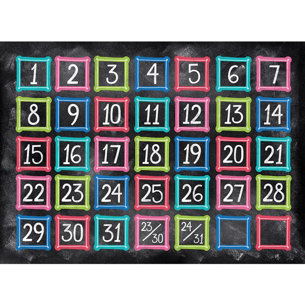 Colorful Chalk Calendar Days, Pack of 35 - CTP10881 | Creative Teaching Press | Calendars