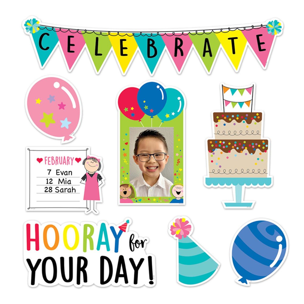 Stick Kids Happy Birthday Mini Bulletin Board Set - CTP10889 | Creative Teaching Press | Classroom Theme