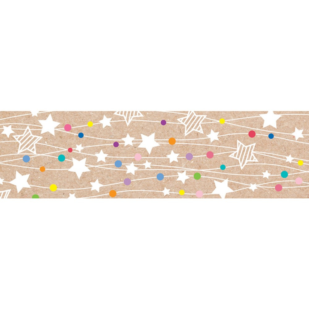 Krafty Pop Colorful Kraft Stars on Strings EZ Border, 48 Feet - CTP10907 | Creative Teaching Press | Border/Trimmer