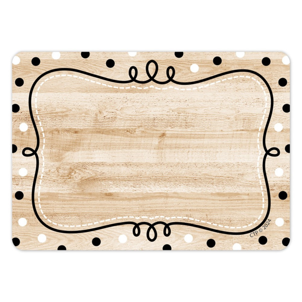 Core Decor Loop-de-Dots on Wood Labels, Pack of 36 - CTP10943 | Creative Teaching Press | Name Tags