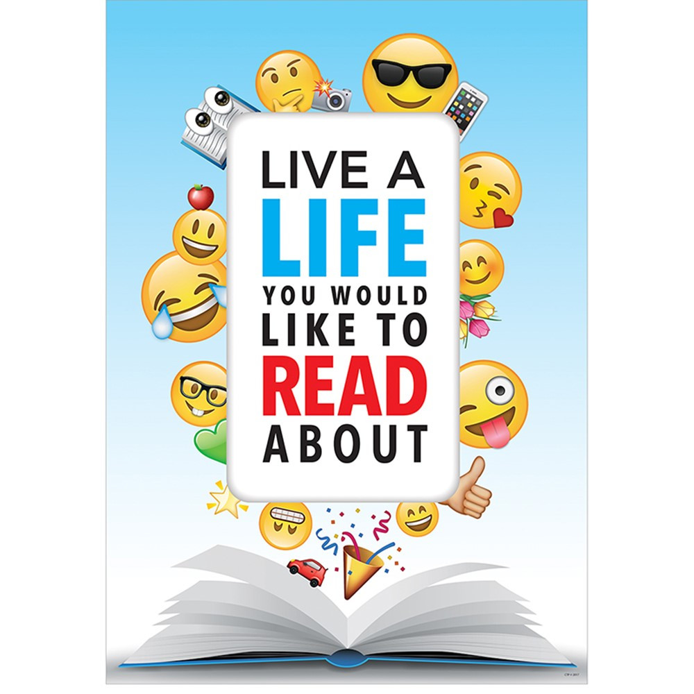 CTP8094 - Live A Life Read Inspire U Poster Emoji Fun in Inspirational