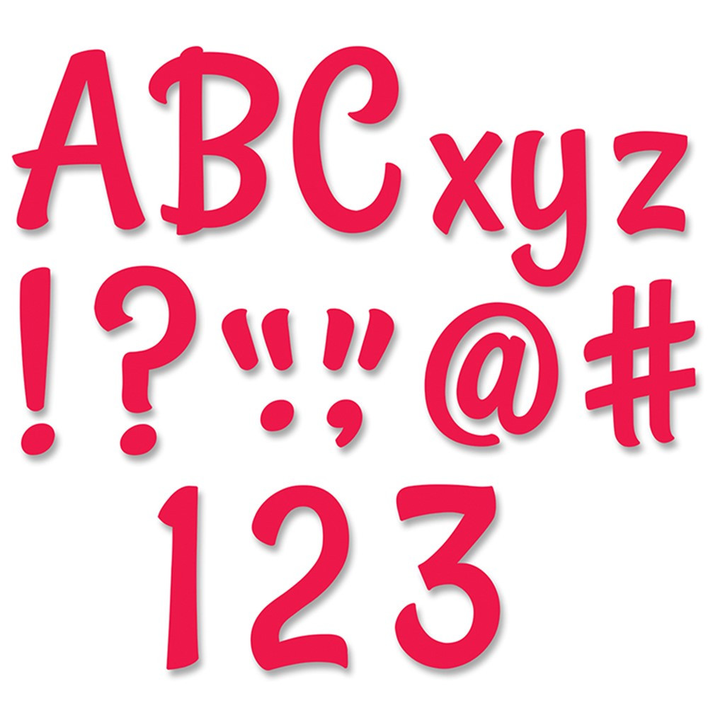 CTP8575 - Poppy Red Punch-Out Letters 4 In Stylish in Letters