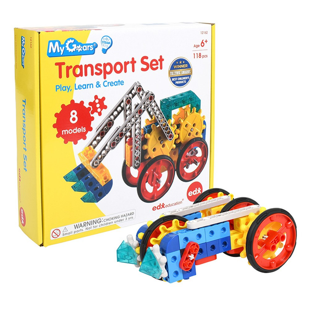 My Gears - Transport Set - 118-Piece Model Set - CTU12162 | Learning Advantage | Blocks & Construction Play