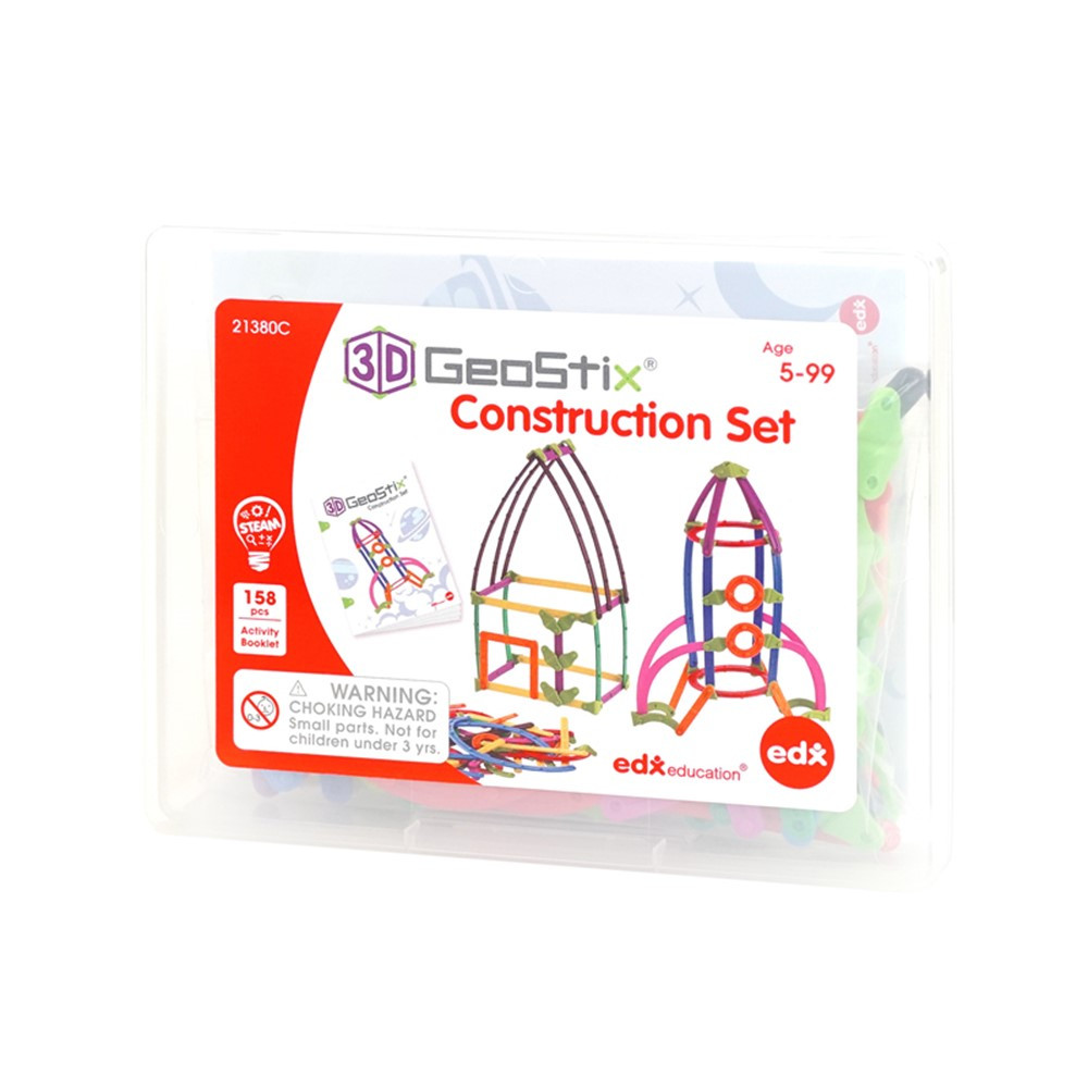 GeoStix 3D Construction Set - CTU21380 | Learning Advantage | Blocks & Construction Play