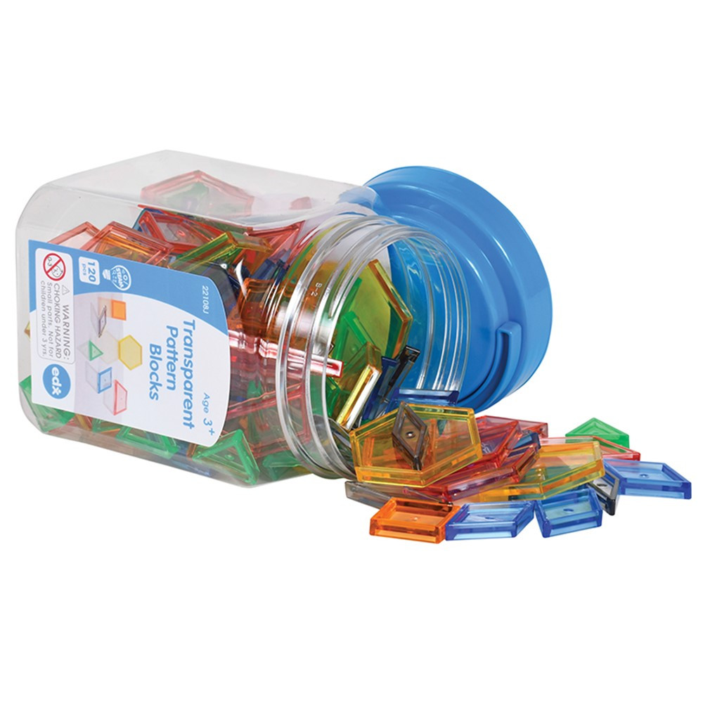 CTU22108 - Transparent Pattern Blocks Mini Jar in Blocks & Construction Play