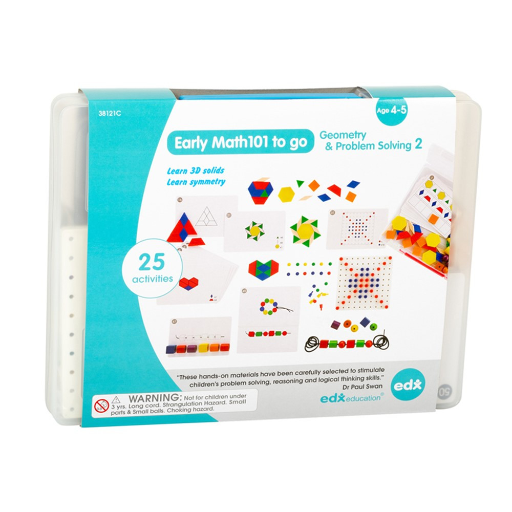 Early Math101 to go - Ages 4-5 - Geometry & Problem Solving - In Home Learning Kit for Kids - Homeschool Math Resources with 25+ Guided Activities - CTU38121 | Learning Advantage | Geometry