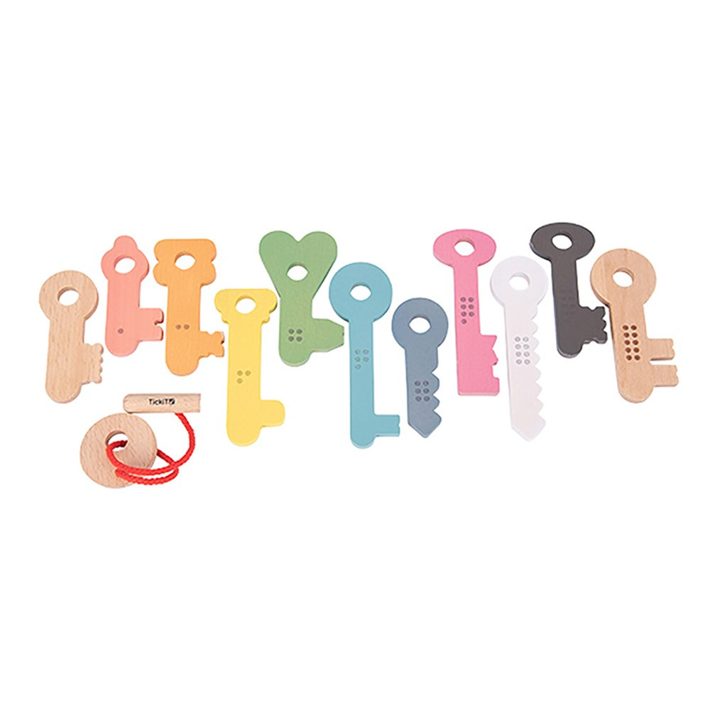 Rainbow Wooden Keys - Set of 11 - CTU73474 | Learning Advantage | Toys