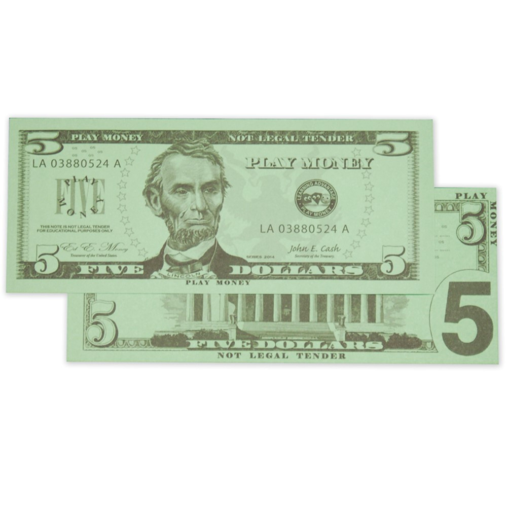 CTU7519 - $5 Bills Set 100 Bills in Money