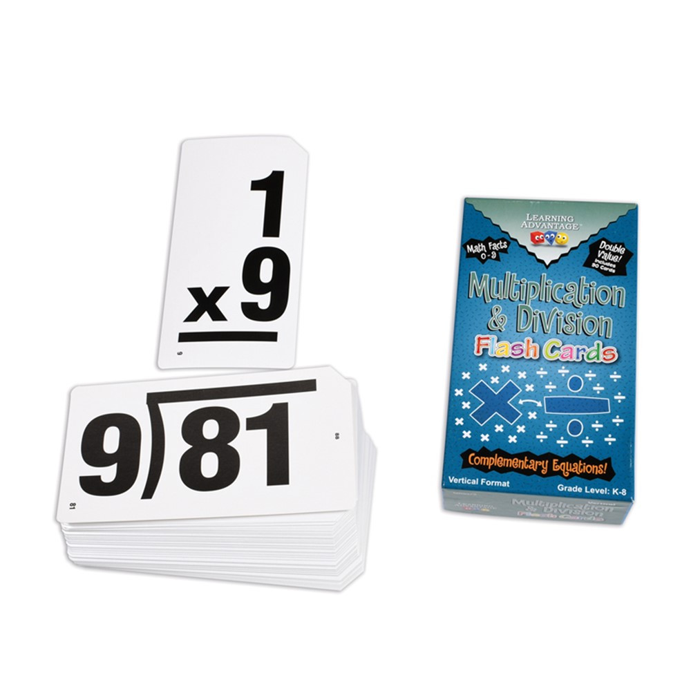 CTU8661 - Double Value Vertical Flash Cards Multiplication Division in Flash Cards