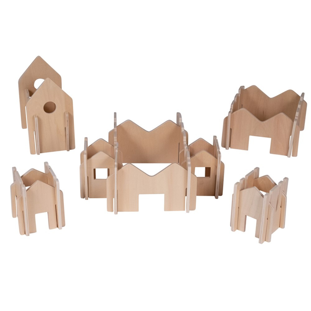 The Happy Architect, Wooden Building Set, Natural, 28 Pieces - CTUFF410 | Learning Advantage | Blocks & Construction Play