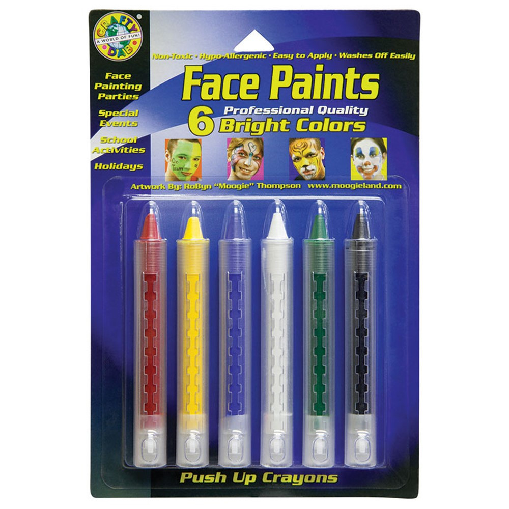 CV-80042 - Crafty Dab Push-Up Face Paints 6Pk Bright in Paint