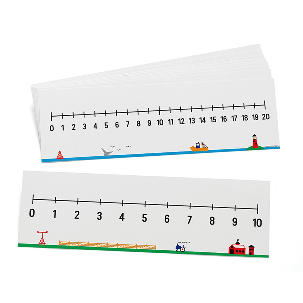 DD-211557 - 2 Sided Num Lines 0-10/0-20 10Set Write On/Wipe Off in Number Lines