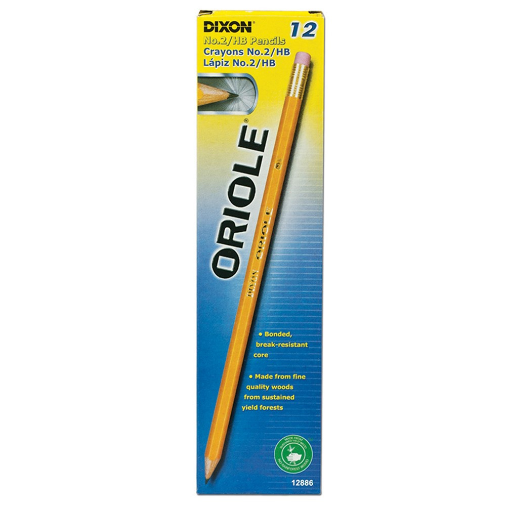 Dixon No. 2 Oriole Pencils, Presharpened, 12/pkg - DIX12886 | Dixon Ticonderoga Company | Pencils & Accessories