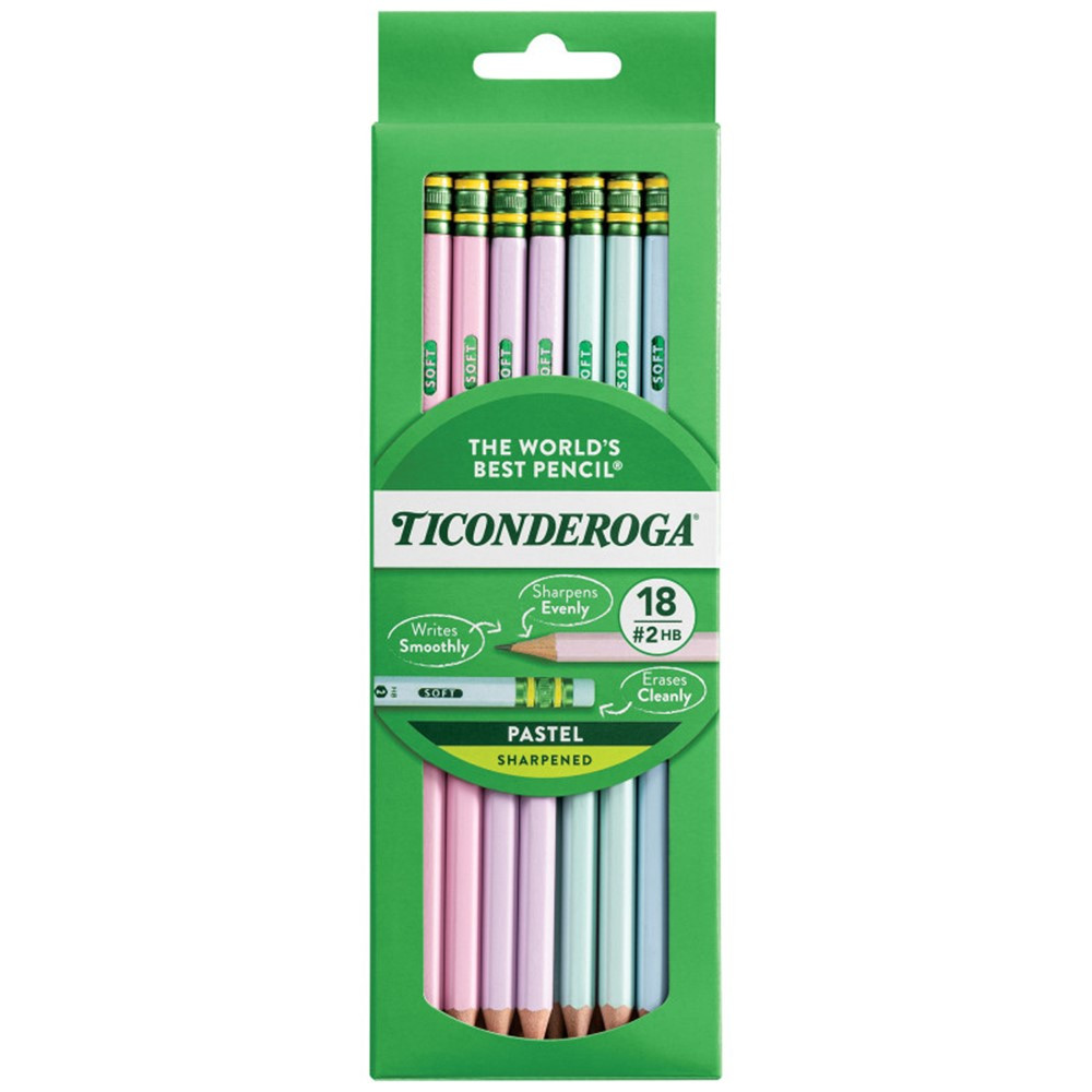 Wooden Pencil Pastel, Sharpened, Pack of 18 - DIX13718 | Dixon Ticonderoga Co | Pencils & Accessories