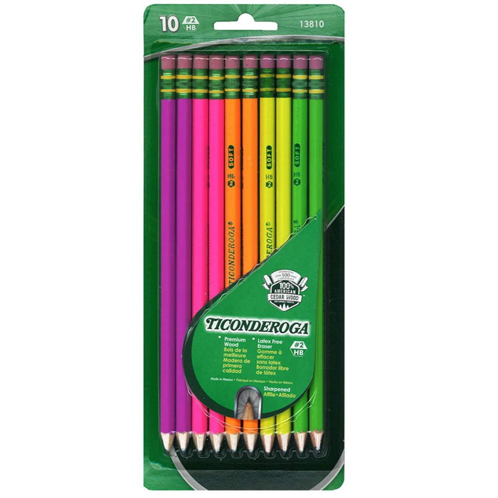 DIX13810 - Ticonderoga Neon Wood Pencils 10Pk Premium in Pencils & Accessories