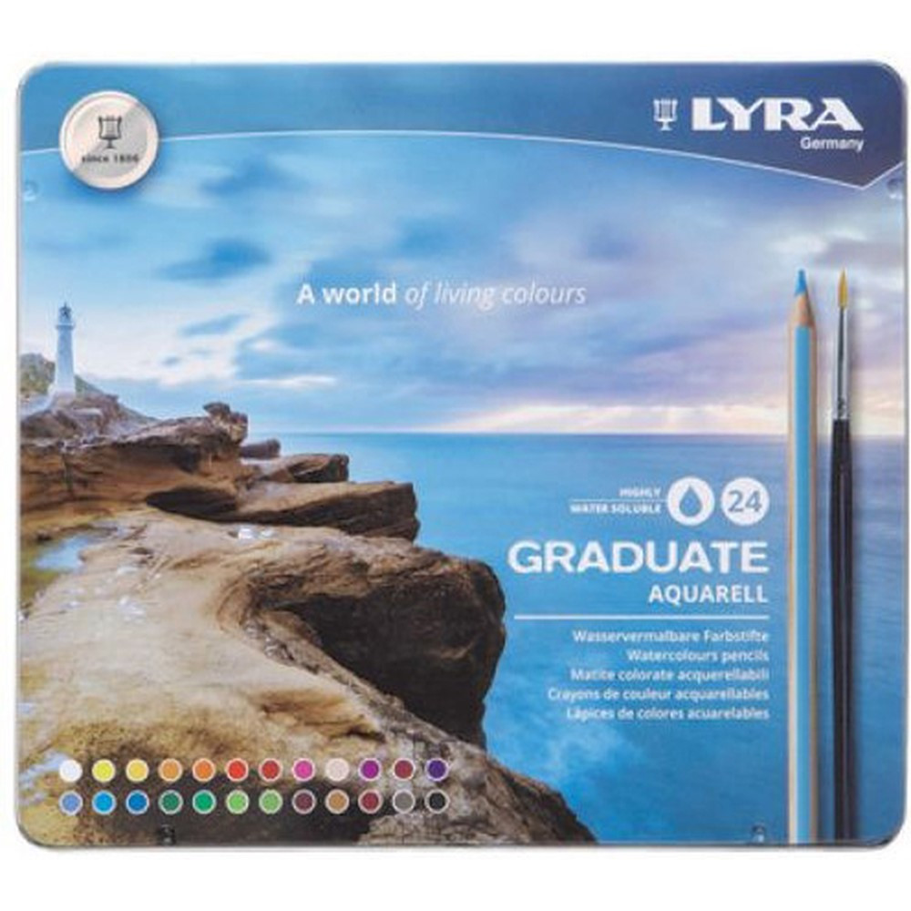 Graduate Aquarell Colored Pencils, Metal Box of 24 - DIX2881240 | Dixon Ticonderoga Company | Colored Pencils