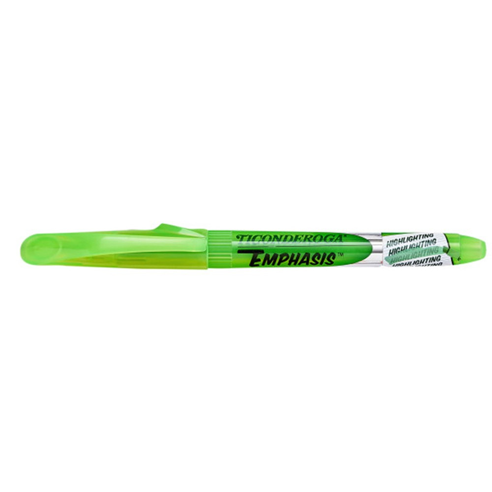 Emphasis Highlighters, Pocket Style, Chisel Tip, Green, Pack of 12 - DIX48001 | Dixon Ticonderoga Company | Highlighters