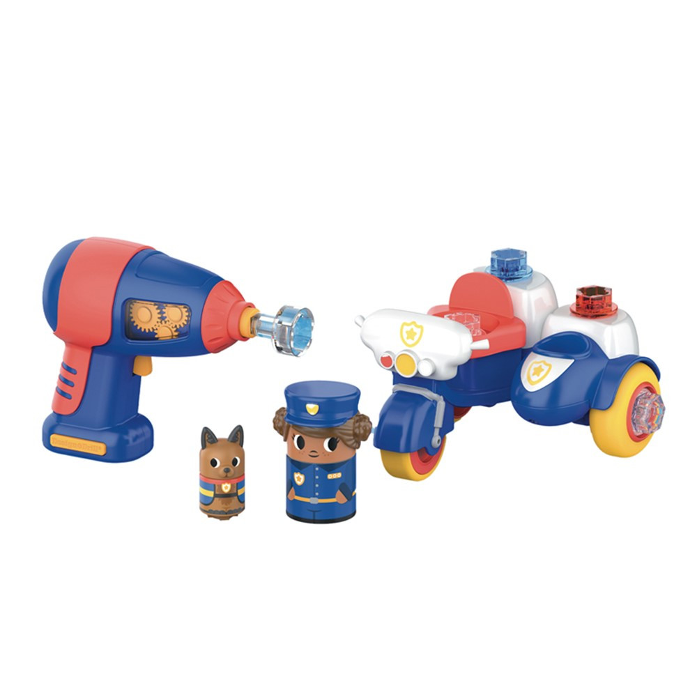 Design & Drill Bolt Buddies Police Motorcycle - EI-4190 | Learning Resources | Blocks & Construction Play