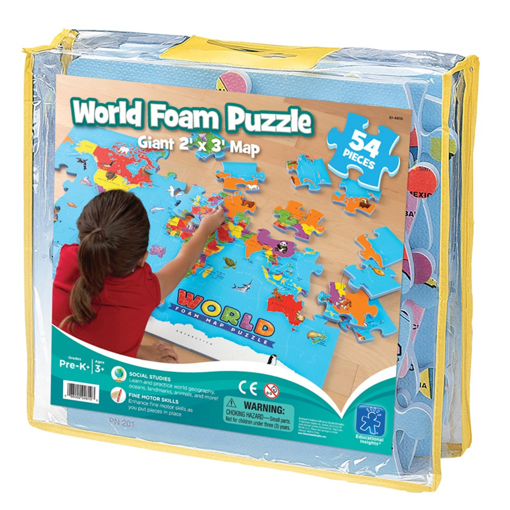 EI-4810 - World Foam Map Puzzle in Crepe Rubber/foam Puzzles