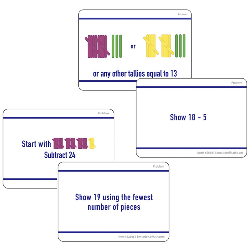 ELP626681 - Math Hands On Tally Marks Card Gr 2 Set in Flash Cards