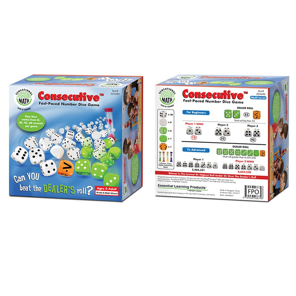 ELP626686 - Fastpaced Number Dice Game Consecutive in Dice