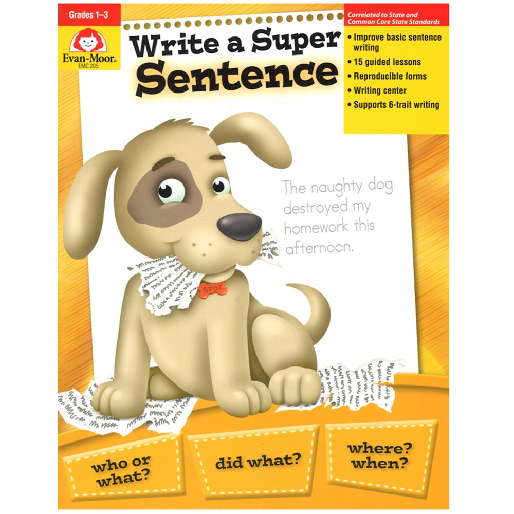 EMC205 - Write A Super Sentence Gr 1-3 in Writing Skills