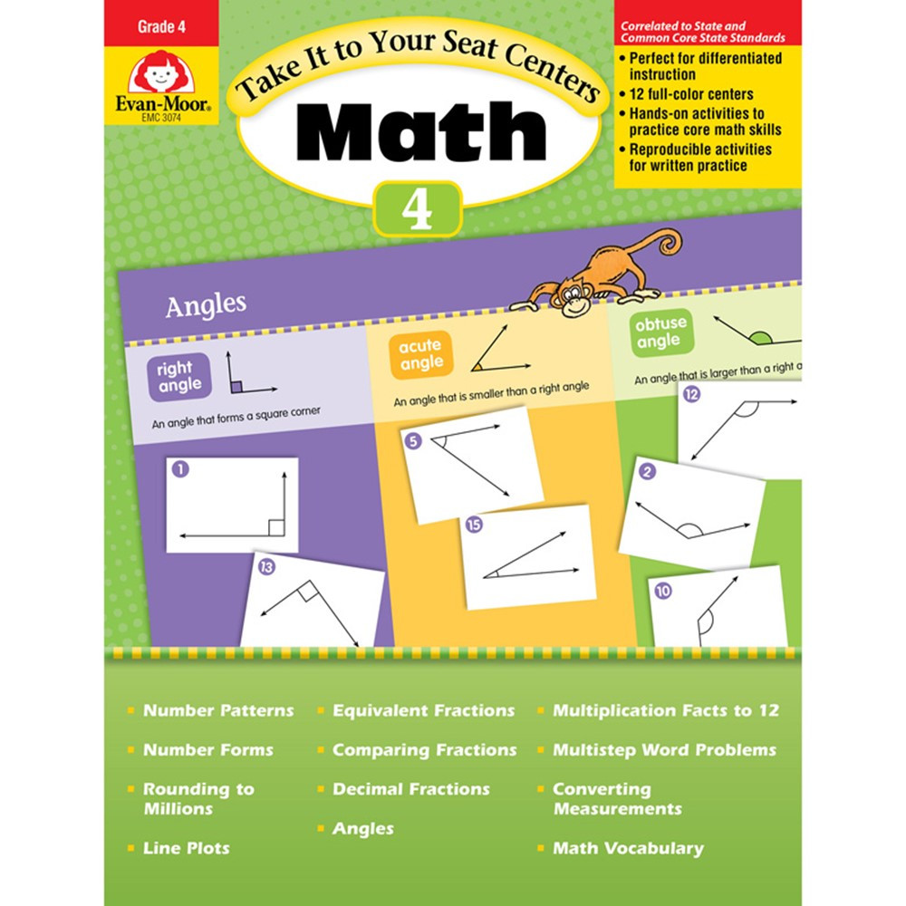 EMC3074 - Take It To Your Seat Gr 4 Math Centers in Activity Books