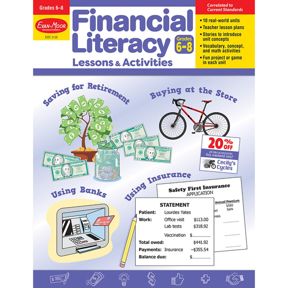 Financial Literacy Lessons & Activities, Grade 6 - EMC3126 | Evan-Moor | Money