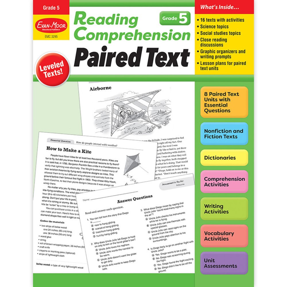 Reading Comprehension: Paired Text, Grade 5 - EMC3295 | Evan-Moor | Comprehension