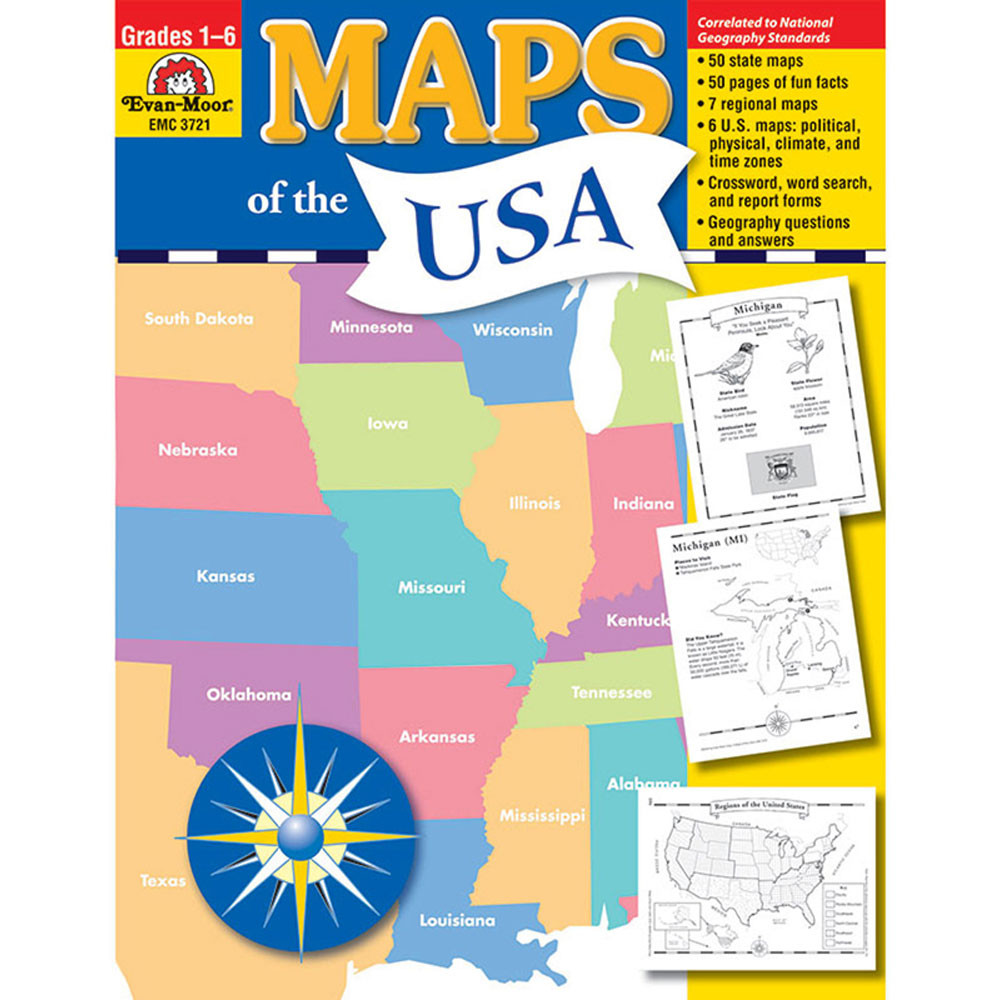 EMC3721 - Maps Of The Usa in Maps & Map Skills